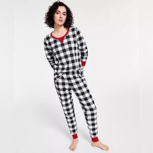 Family Pajamas Matching Womens Lightweight Thermal Waffle Buffalo holiday new XS